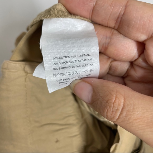 J. Crew Crop Ruffle Chino Pant Khaki G2041 Size 4 Classic Basic Career - Picture 8 of 11